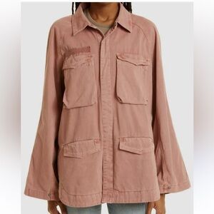 Pistola NWT size Med clay Pink Brianna buttondown utility‎ over shirt/jacket